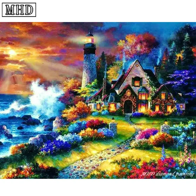 MHD Full Square / Round Diamond 5D DIY Painting Dream House 3D Cross Stitch New Arrival Animal Mosaic Decoration kit | Дом и сад