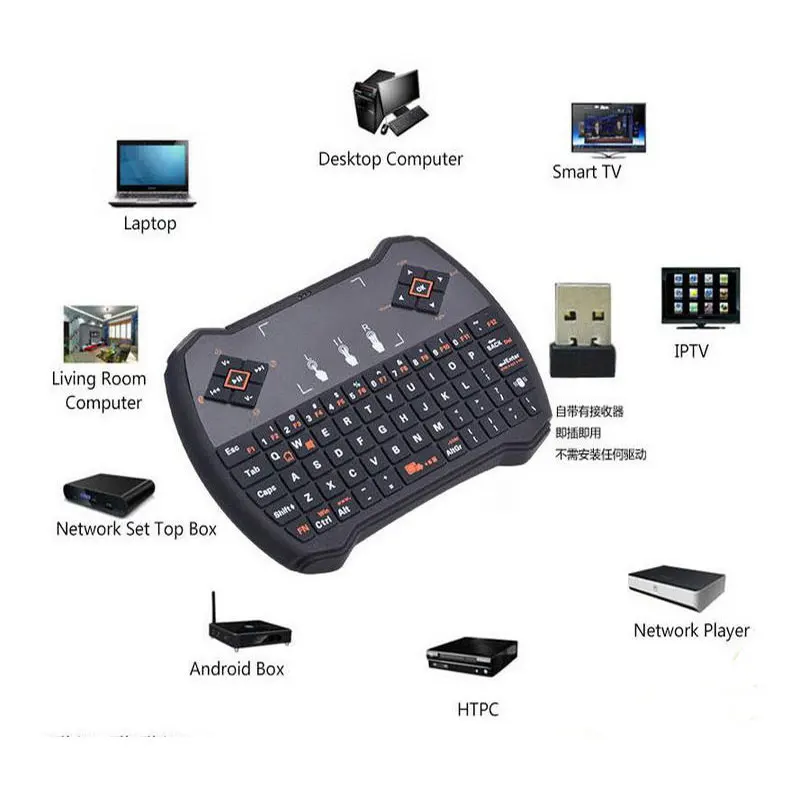 

2019 R6 Mini Wireless Keyboard 2.4Ghz Fly Air Mouse Remote Control with Gaming Touchpad for PC USB Keyboard HTPC R6 Keyboard