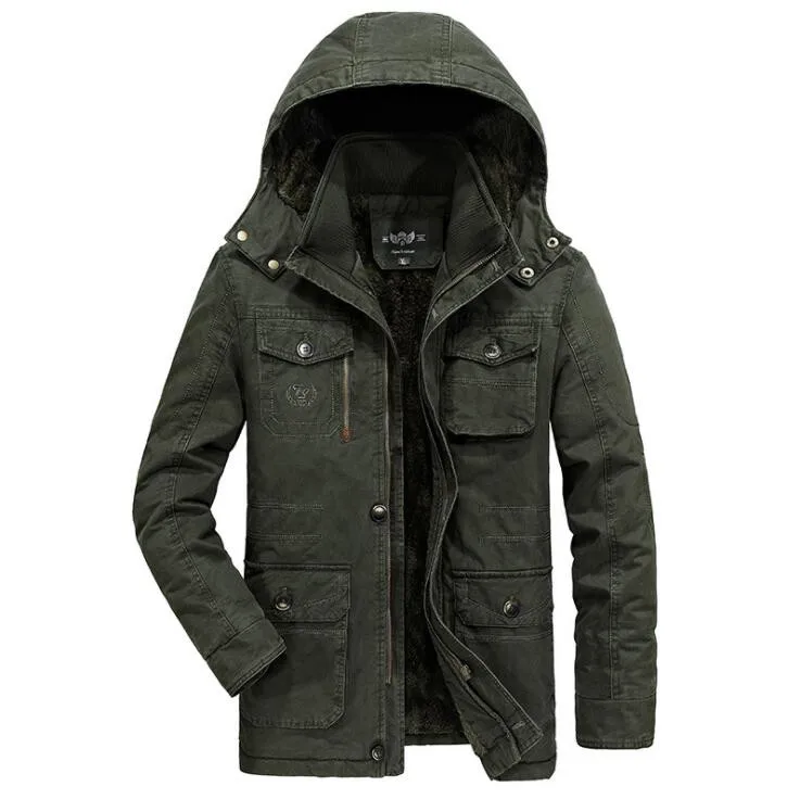 ROHOPO 5XL 6XL 7XL 8XL утолщенная хлопковая куртка Militar, Мужская тактическая куртка большого размера, теплая куртка с хлопковой подкладкой в стиле милитари - Цвет: Армейский зеленый