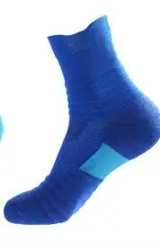 Dark Blue Пара носков для баскетбола унисекс толстые прочные дезодорирующие уличные спортивные походные велосипедные носки зимние компрессионные термоноски - Цвет: Dark Blue