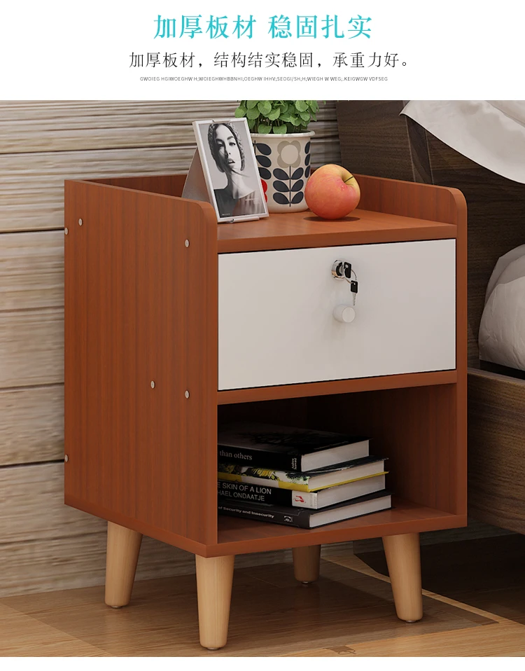 Louis Fashion Nightstands Bedside Cabinets Solid Wood Legs Nordic Minimalist Modern Multifunctional Storage Cabinet Simple