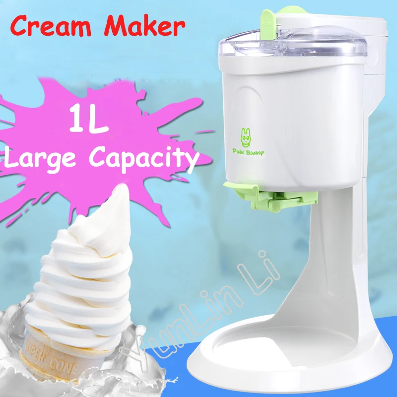 

Desktop Ice Cream Machine Household Automatic Hard Cone Ice Cream Machine 1L Large Capacity DIY Fruit Ice Cream Maker BL-1000