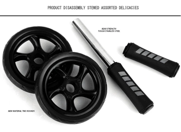2019Muscle Exercise Equipment Home Fitness Equipment Double Wheel Abdominal Power Wheel Ab Roller Gym Roller Trainer Training