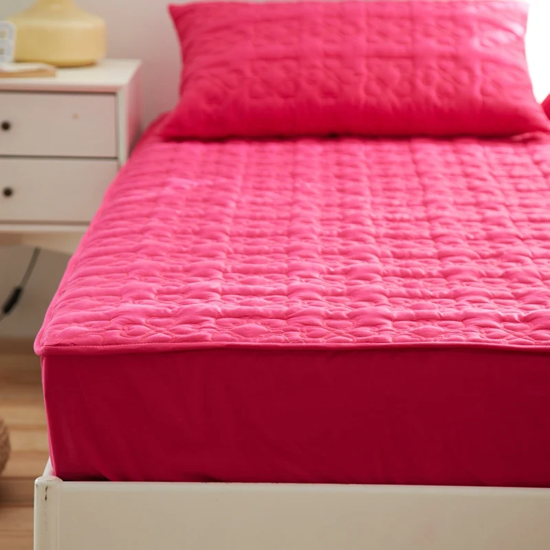 Beli Terang Merah 100% Katun Berlapis Tahan Air Dilengkapi Crib Kasur Pad Meliputi Lembar Dipasang Set 3 pcs Sarung Bantal Bedding Set 3 pcs Lembut