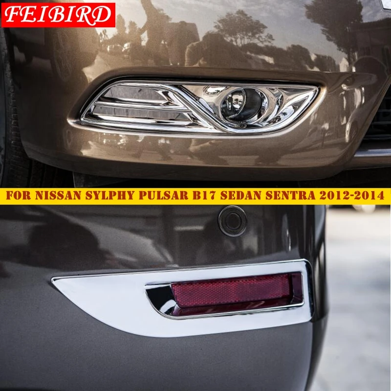 Аксессуары для Nissan Sylphy Pulsar B17 Sedan Sentra 2012 2013 2014 ABS передний + задний противотуманный
