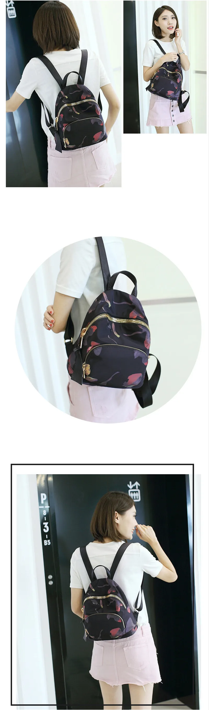 Женская новая мода, южнокорейская нейлоновая школьная сумка, Оксфорд, ранец, маленький рюкзак