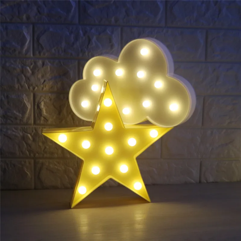 Прекрасный 3D ночник облако звезда Луна светодиодный ночник мило знаковое событие для детские, для малышей Украшения в спальню Дети игрушка