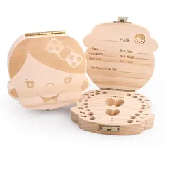 Quickdone 1 шт. зуб поле сбора для ребенка экономии молочных зубов коробка для хранения креативный образ деревянная коробка для хранения