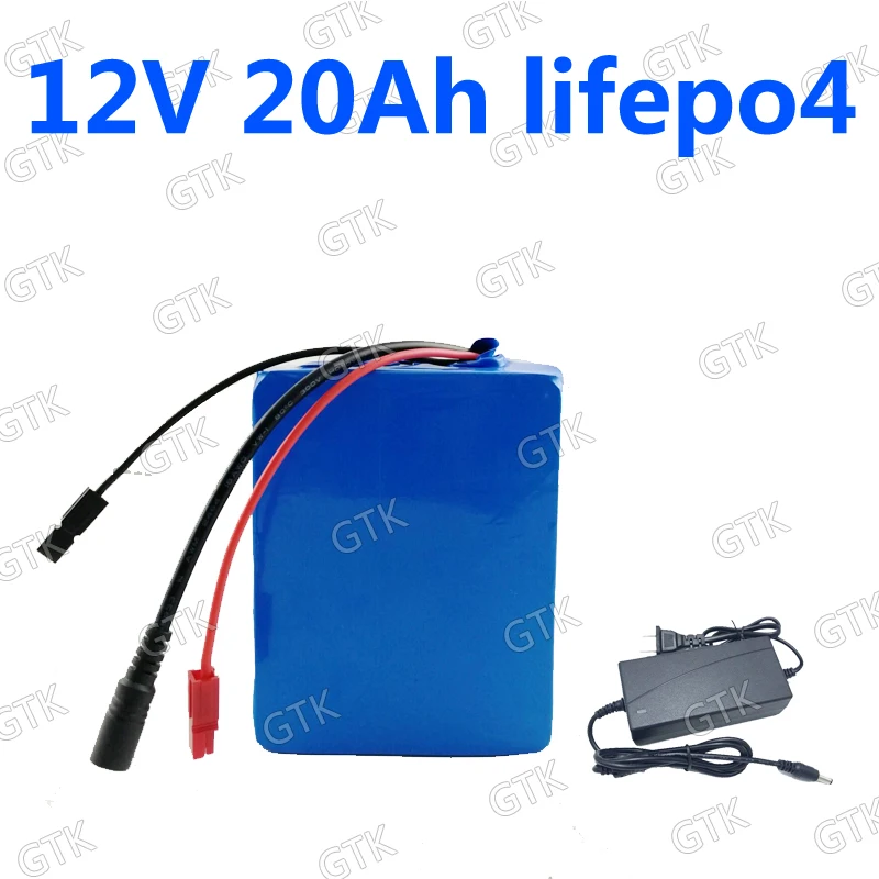 Rechargeable lifepo4 12V 20Ah battery for solar led light Electric Scooter power tool medical equipment+charger