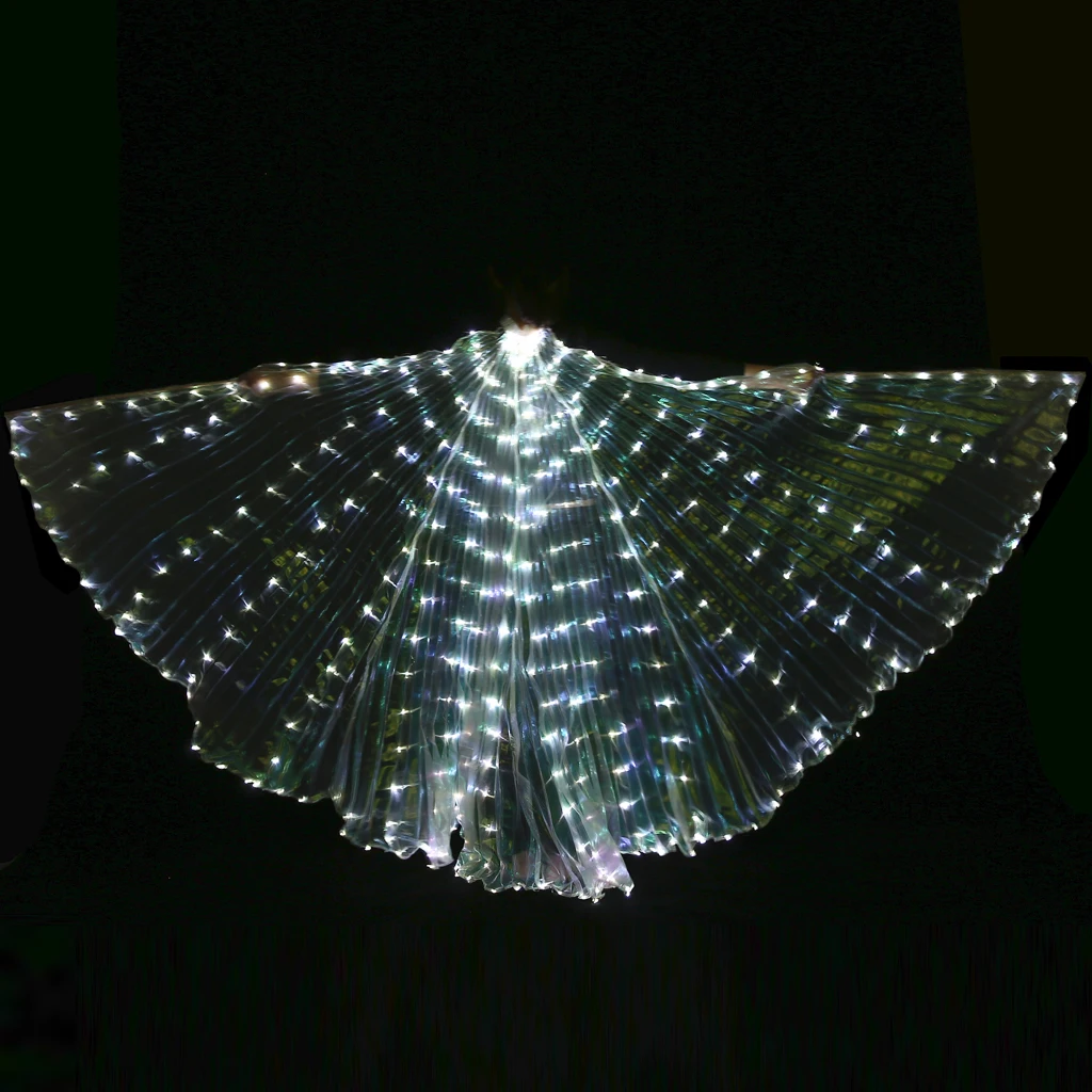 Novelty Women Ladies Egyptian LED Isis Wing Belly Dancing Glow Wing with 2 Sticks Stage Performance Accessories