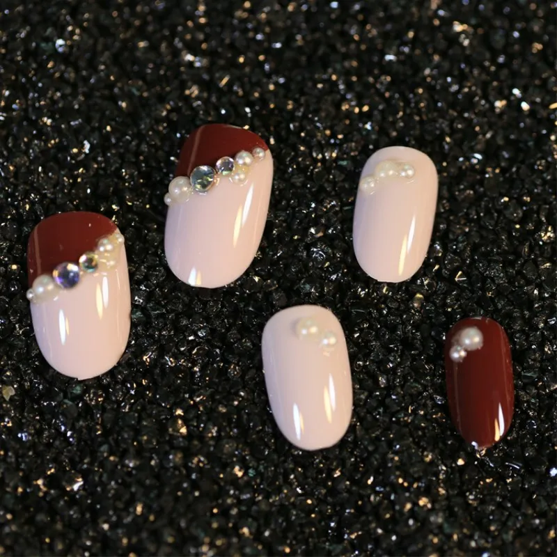 Very good quality Nail art piece The small round head ube color