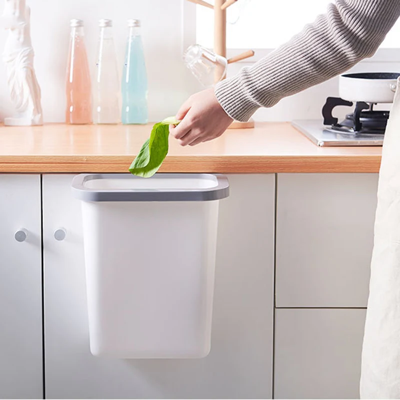 Multifuctional Hanging Waste Bin Trash Can Recycling Wastebasket for Home Cabinet Office Kitchen P7Ding