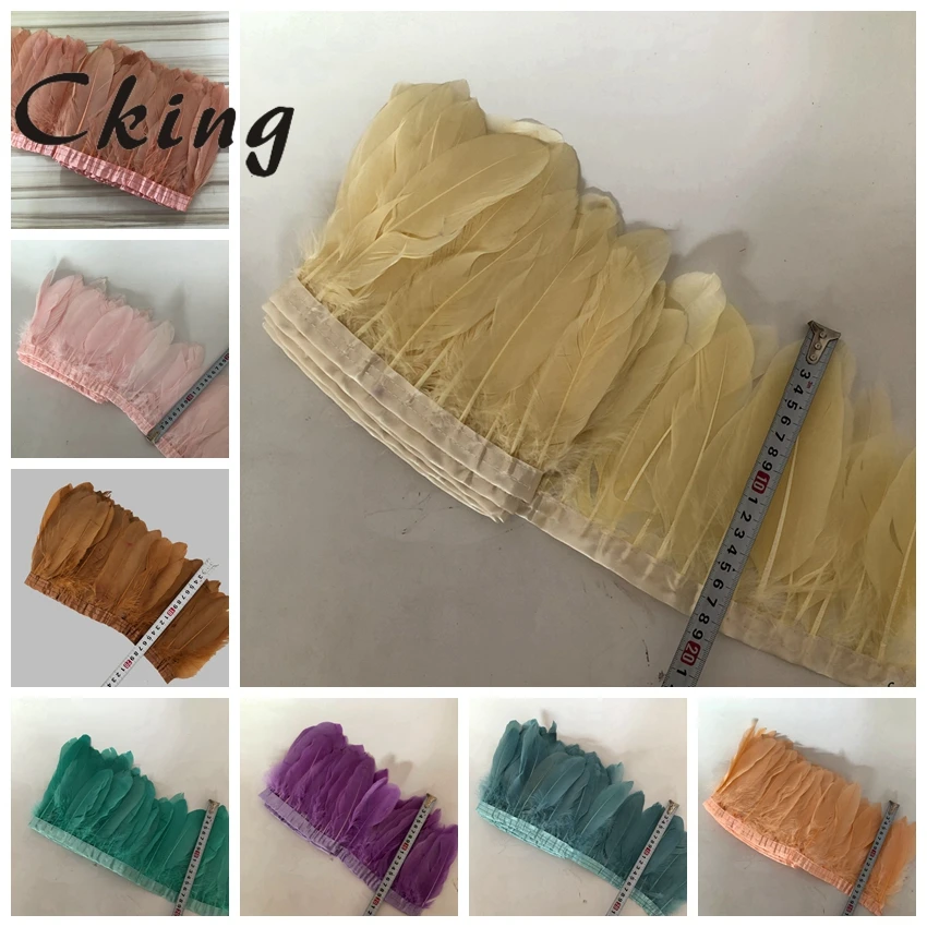 

New Arrival 10 Yard Feather Goose Duck Feather trims DIY Wedding Decorations Elegant Party Clothes Supplies Feathers Fringe Trim
