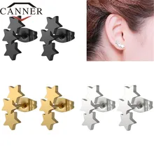 Каннер 1 пара модные в виде звезды из нержавеющей стали серьга-гвоздик модная Для женщин Jewelry TW