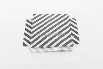 

Free Shipping 500pcs Halloween Black Striped Party Paper Bags Candy Buffet Party Favor Wedding Bag 5 x 7 Medium Goodie Bags