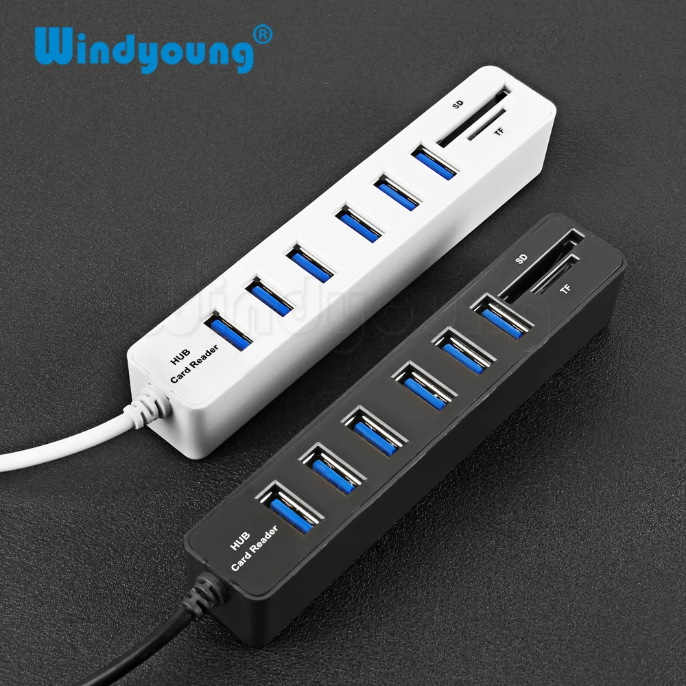 Usb хаб Combo 3 / 6 портов USB 2 0 концентратор Высокоскоростной разветвитель Мульти в 1