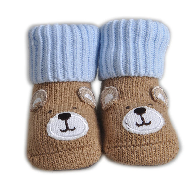 Хлопок Детские носки Новорожденные носки мультфильм Печатные Cute Bear Pattern Теплые мягкие Детские носки 0-6 месяцев Аксессуары для младенцев