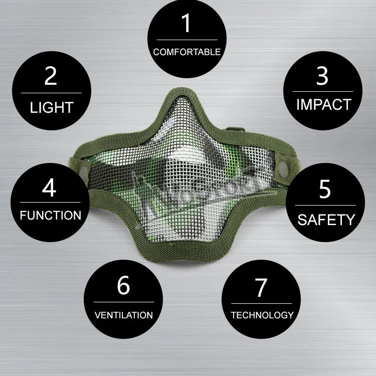 Airsoft тактический Пейнтбол Маска Охота Аксессуары Защитная V1 Половина лица одного диапазона scouts маска HT16-001
