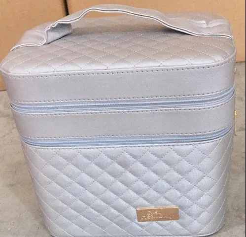 sliver makeup bag Летящие птицы Для женщин косметических дизайнер Портативный Макияж косметичка; сумка большой Ёмкость PU косметичка Для женщин посвятить - Цвет: sliver makeup bag
