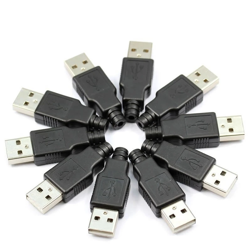 A03 IMC Горячая новинка 10 шт. тип A штекер USB 4 Pin разъем с черным пластиковым покрытием|Соединители| | АлиЭкспресс