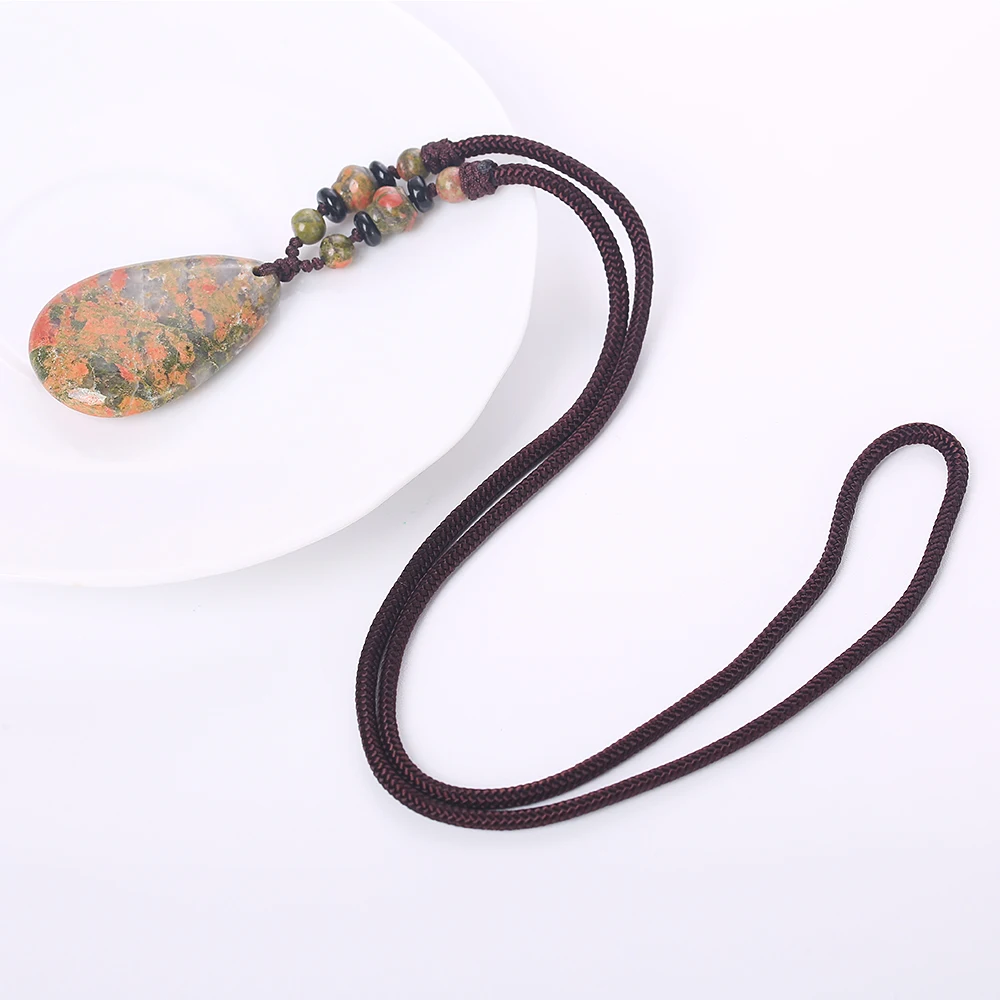 3A Aquatic Подвеска для ожерелья из агата Винтаж Свадебная цепочка Капля воды Jewelry Мощность драгоценный камень круглый Spacer Для женщин свитер цепи
