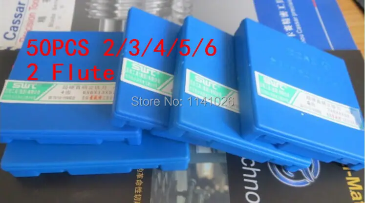 

50pcs/set 2/3/4/5/6mm two 2 Flute Milling Cutter CNC milling cutter rotary cutter,Aluminium End Mill Cutter,Lathe Tool