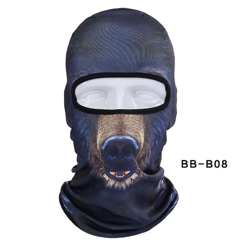08 Winproof велосипедная маска для лица 3D Балаклава с животным анти-пылезащитный колпачок велосипедные лыжные принадлежности для сноуборда полная маска для шеи шарф капюшон - Цвет: 08