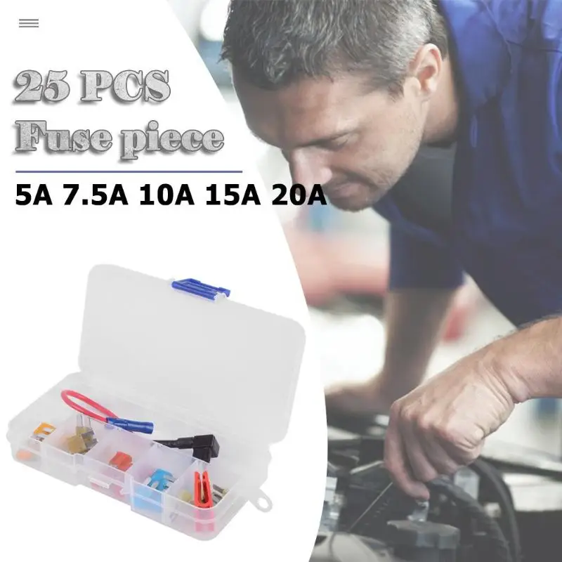 Add-a-circuit плавкий предохранитель адаптер Комплект с 5A 7.5A 10A 15A 20A Micro2 предохранители+ зажим