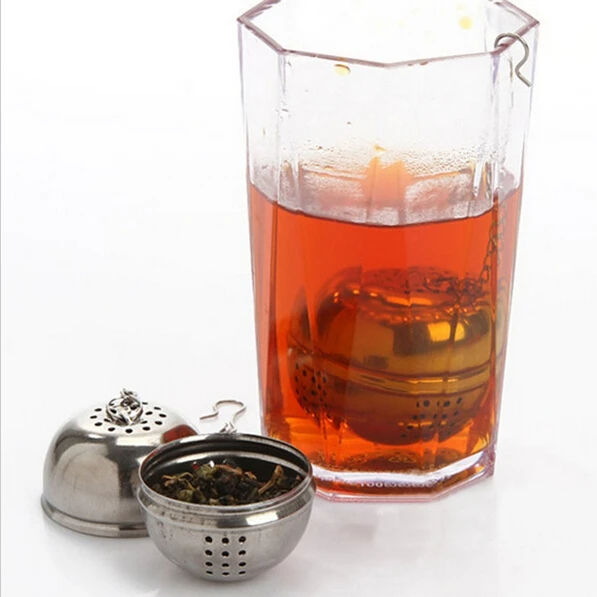 Необходимый шарик из нержавеющей стали сетка для заварки чая фильтр ситечко w/крюк Свободный чай лист специи дома кухонные аксессуары B045