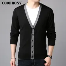 COODRONY мужской свитер, Повседневный Кардиган с v-образным вырезом, мужская одежда, Осень-зима, Новое поступление, вязанные кашемировые шерстяные мужские свитера 8258