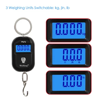 Ceny WeiHeng Digital Scale Wiszący Elektroniczny Hak Skala Dla Wędkarzy Travel Ważenie Bezrękawnik Waga Do Bagażu Pieczenie W Kuchni Narzędzie