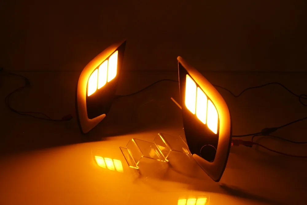 EOsuns led drl дневные ходовые огни Противотуманные фары для mazda cx-4 с желтым поворотом, синий ночник, беспроводной контрольный переключатель