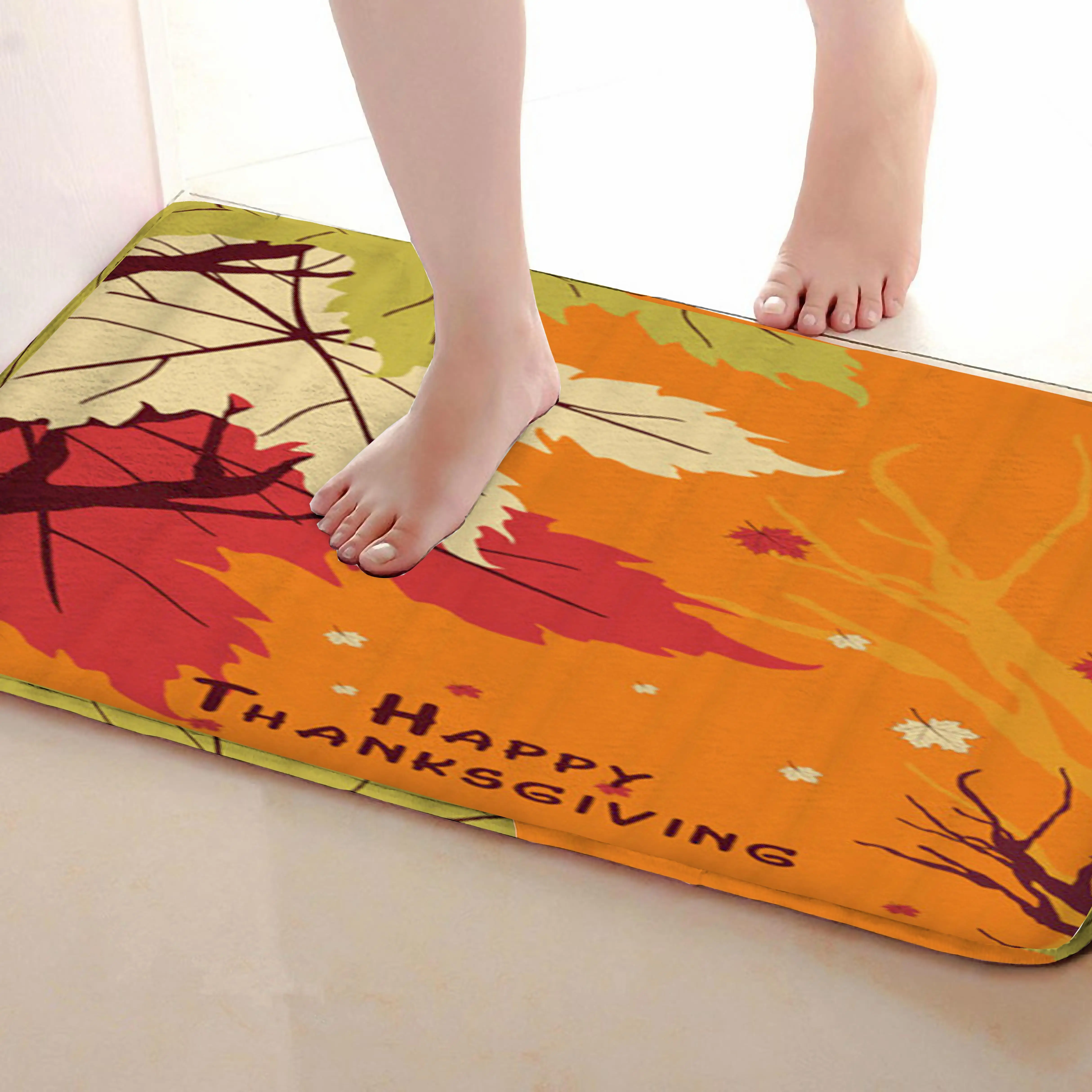 Кленовые листья Стиль Коврик для ванной комнаты, смешной Противоскользящий коврик для ванной, занавески для душа s аксессуары, соответствующие вашей душевой занавеске