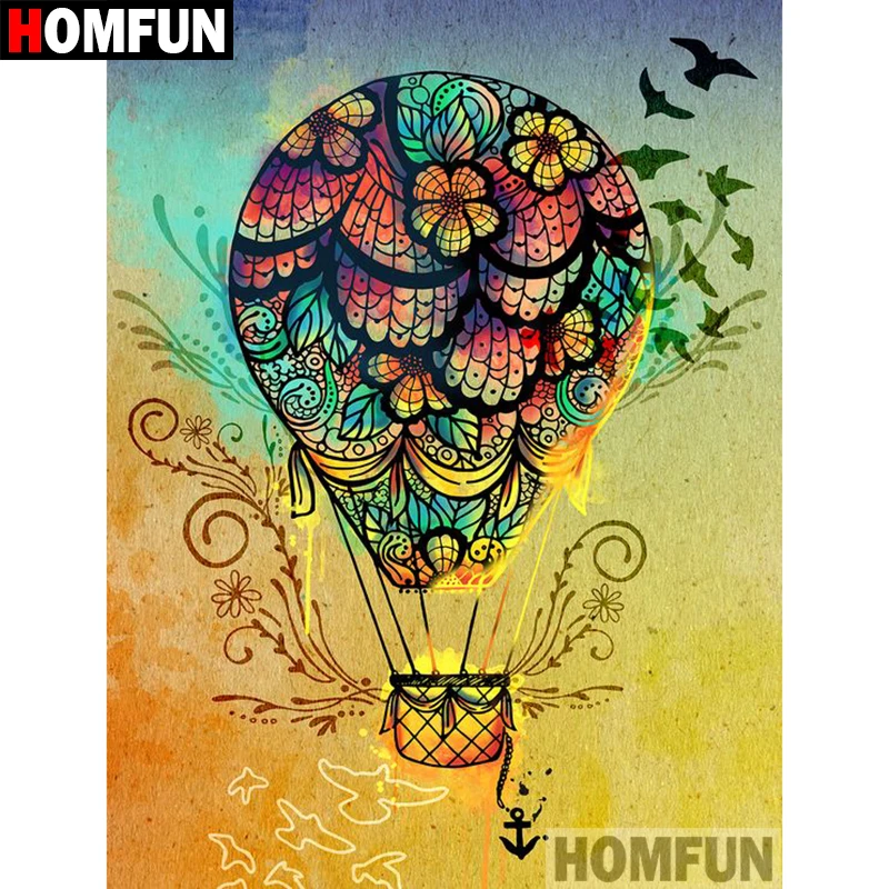 HOMFUN Diy 5d алмазная живопись воздушный шар вышивка крестиком квадратная круглая