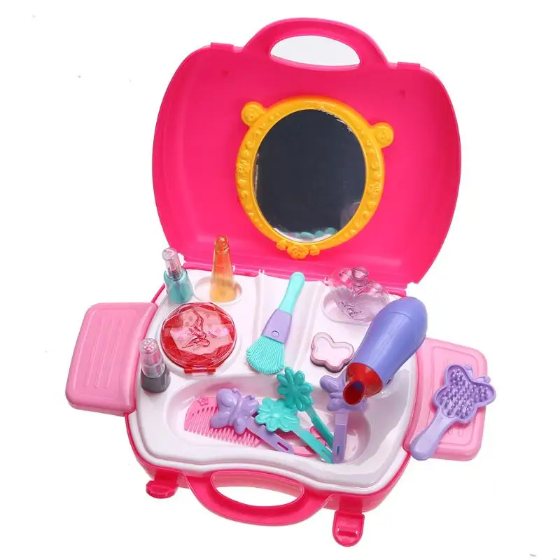 

Simulation Cosmetic Case Baby Kids Girls Makeup Tool Kit Box Play House Toys for children Montessori Educational Gift