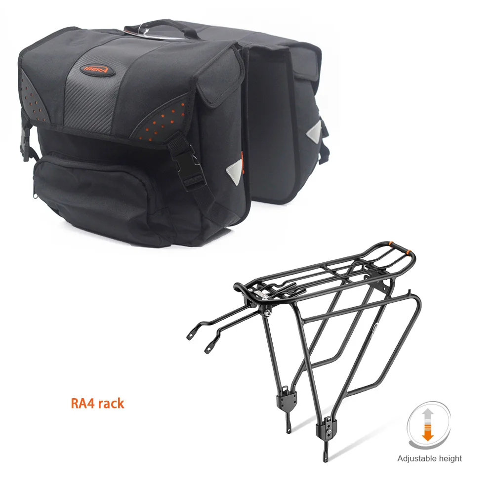 Сумка IBERA Bike Touring Pannier с боковым креплением, MTB Road, задняя стойка для хранения багажа, сумка на заднее сиденье, сумка-переноска, светоотражающая, водонепроницаемая - Цвет: bag  rack