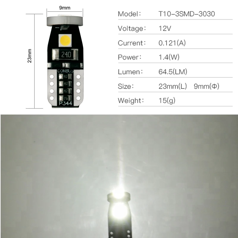 Led Car Light T10 W5W 3030 Chip Light Bulbs Car Interior Dome Map Door Courtesy License Plate Lights Compact Wedge White Led Car Light T10 W5W 3030 Chip Light Bulbs Car Interior Dome Map Door Courtesy License Plate Lights Compact Wedge White