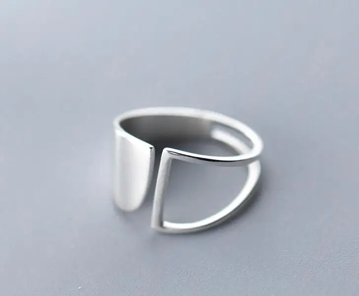 

13mm 100% Authentic REAL.925 Sterling Silver Fine Jewelry hollow &Plain Irregular Geometric Band Wider Long Rings GTLJ1540