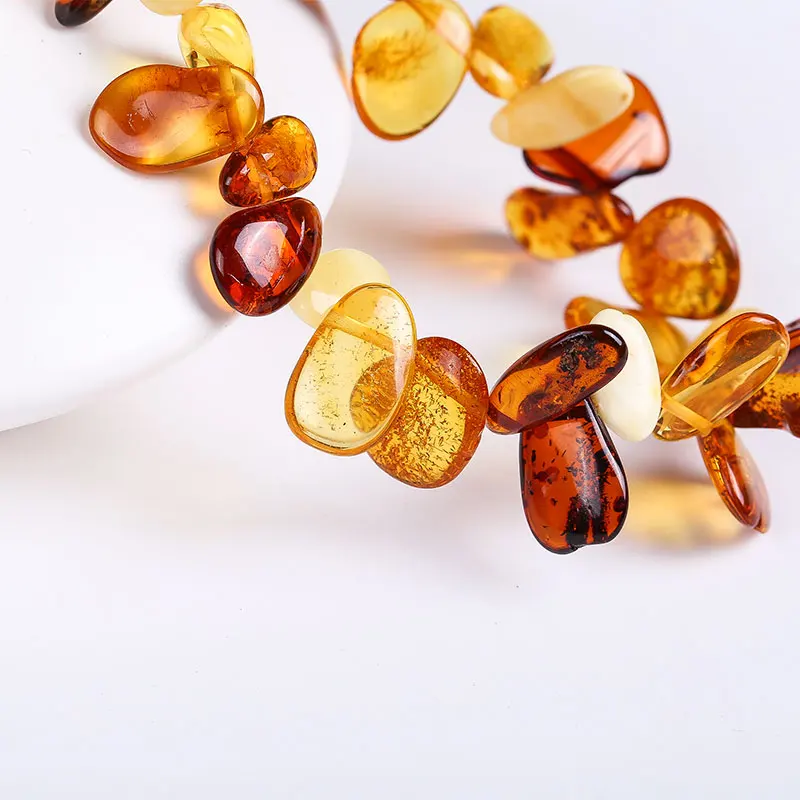 Натуральный Янтарный пчелиный воск женские браслеты мульти-сокровище ручной струны натуральный янтарь ювелирные изделия Настоящий благородный браслет