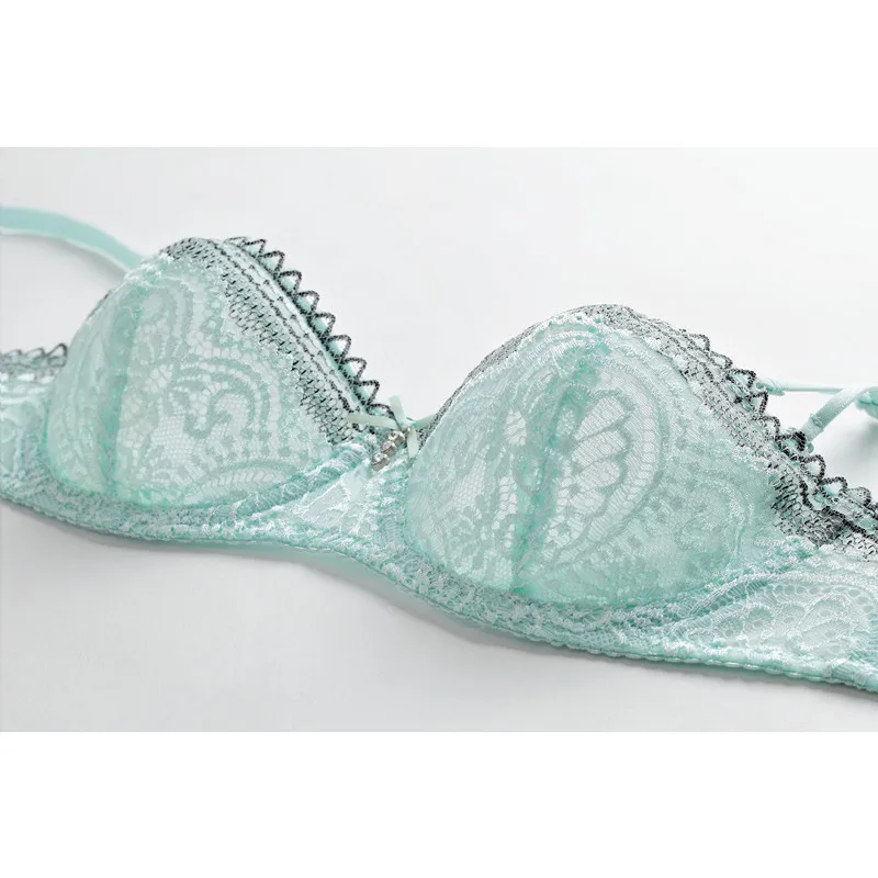 Kopen Varsbaby vrouwen Underwire Sexy Kant Bloemen Ondergoed Dames Ultra dunne Beha Sets