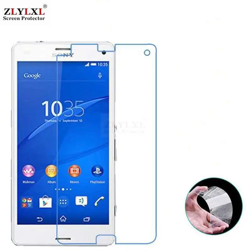 

Glass + case Transparent Dirt-resistant soft back case for Sony Xperia z3 Compact tempered glass screen protector