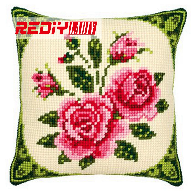 Rediy ladiy чехол для подушки с вышивкой крестиком объемный Набор для вышивки крестиком Цветы Чехол для подушки из пряжи для вышивки незавершенные подушки