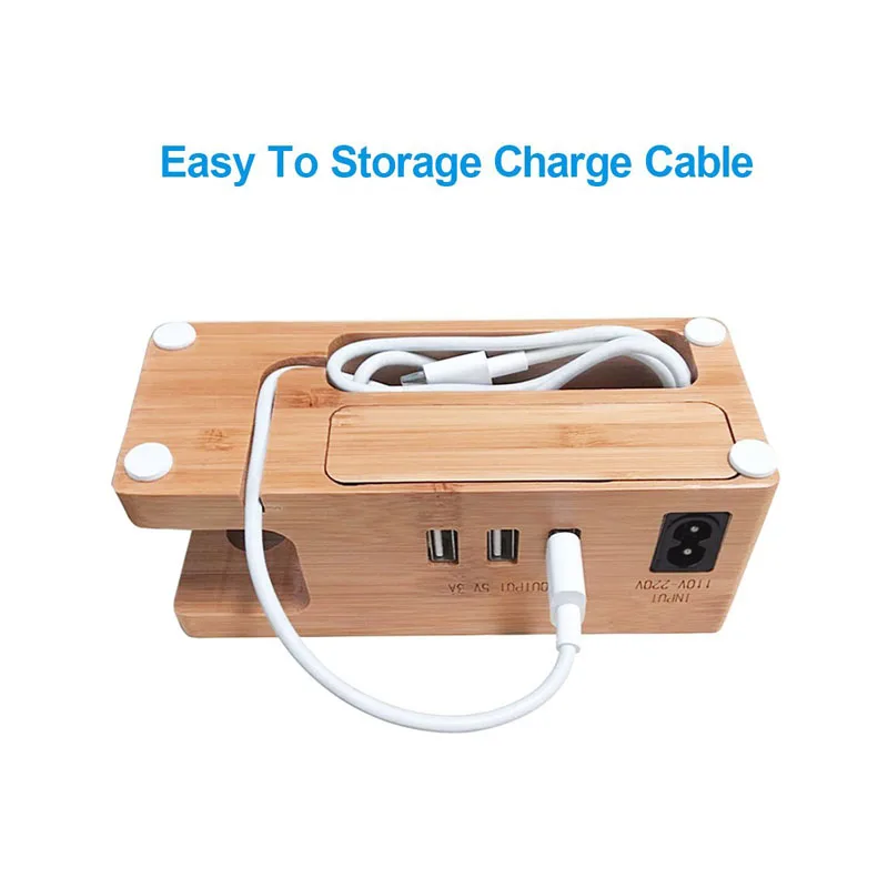 Новая версия многофункциональная зарядная станция для телефона деревянная бамбуковая сделанная 3 USB порта настольная зарядная док-станция держатель для телефона для iPhone 7 6 S