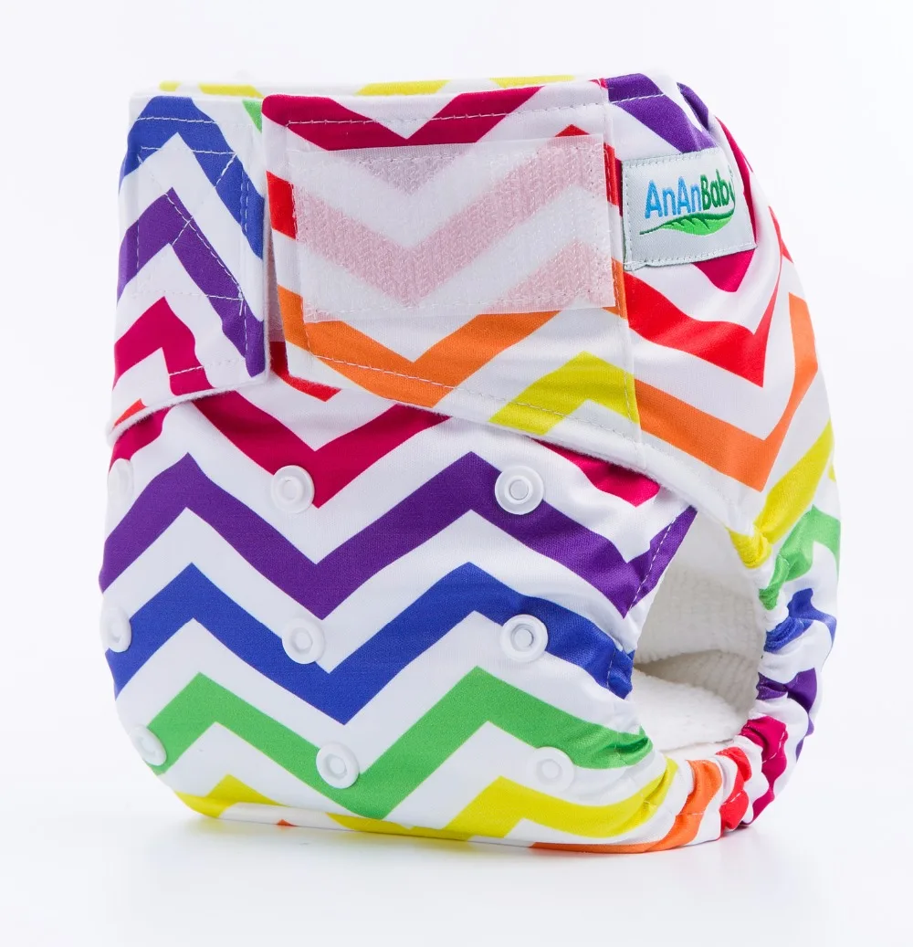 AnAnBaby нового дизайна одежда для малышей пеленки подгузники с hookloop квадратный Tab замша ткань внутренний принты подгузник для продажи