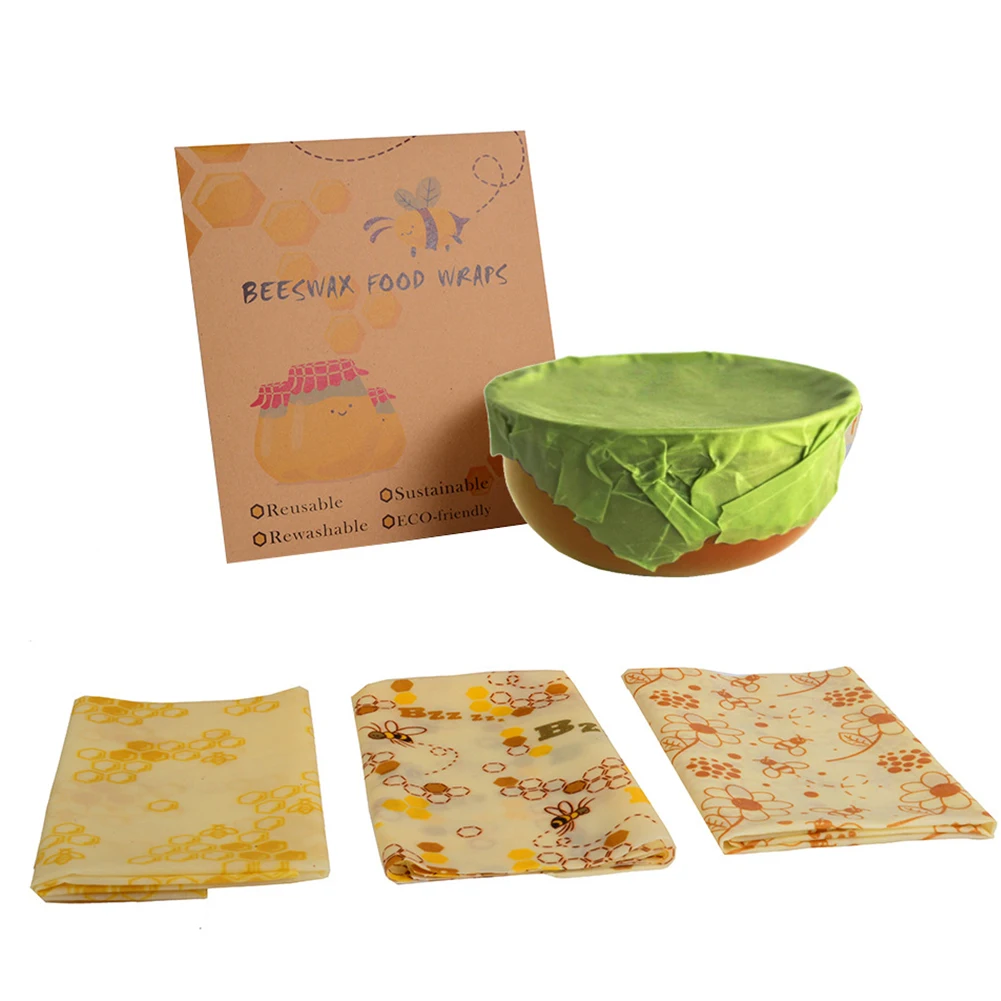 

Beeswax Cloth Reusable Washable Zero Waste Protective Portable Lid Cover Kitchen Safe Fresh Keeping Eco Friendly Food Tools Seal