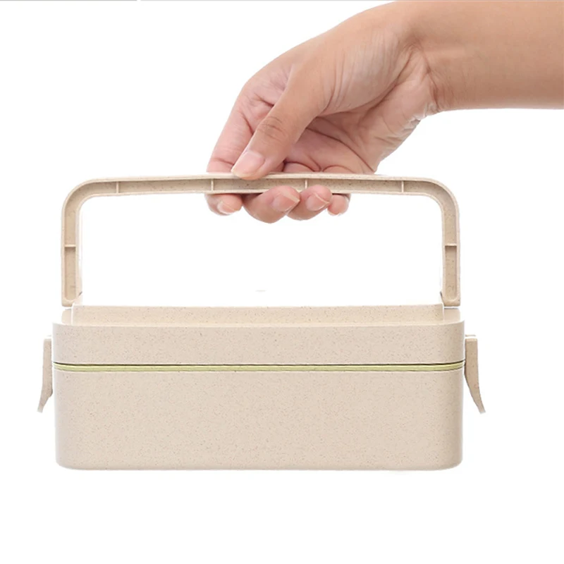 

Portable 2 Layers Fruit Food Container Plastic Japanese Style Leak-Proof School Kids Bento Boxs Adults Travel Office Lunchboxs
