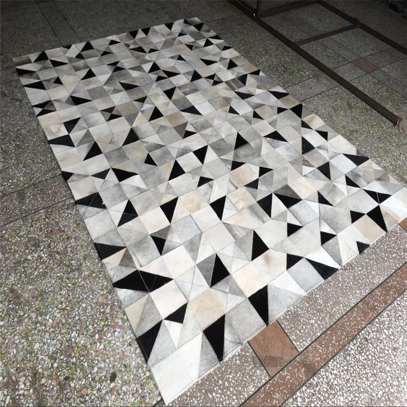 Высококачественный коврик ручной работы из воловьей кожи ковбойские шкуры на волосах лоскутные ковры из коровьей кожи, настраиваемый размер/цвет