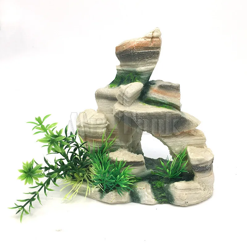 Mr.Tank аквариум Rockery горный вид Горный пейзаж украшения Искусственный каменный