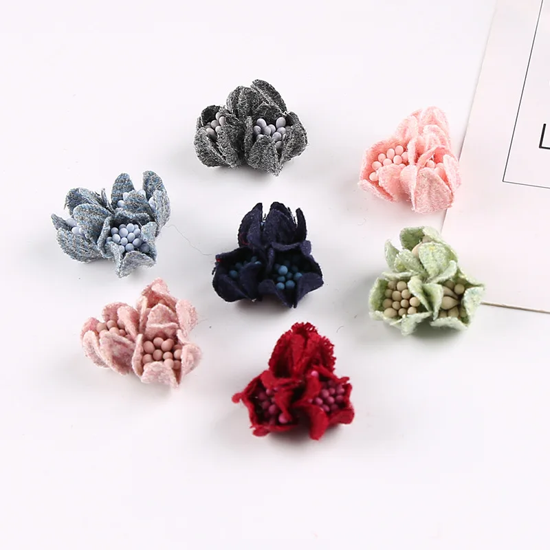 30pcs 8cm Cloth Felt Flower For Baby Hair Accessories Handmade Fabric Flowers 