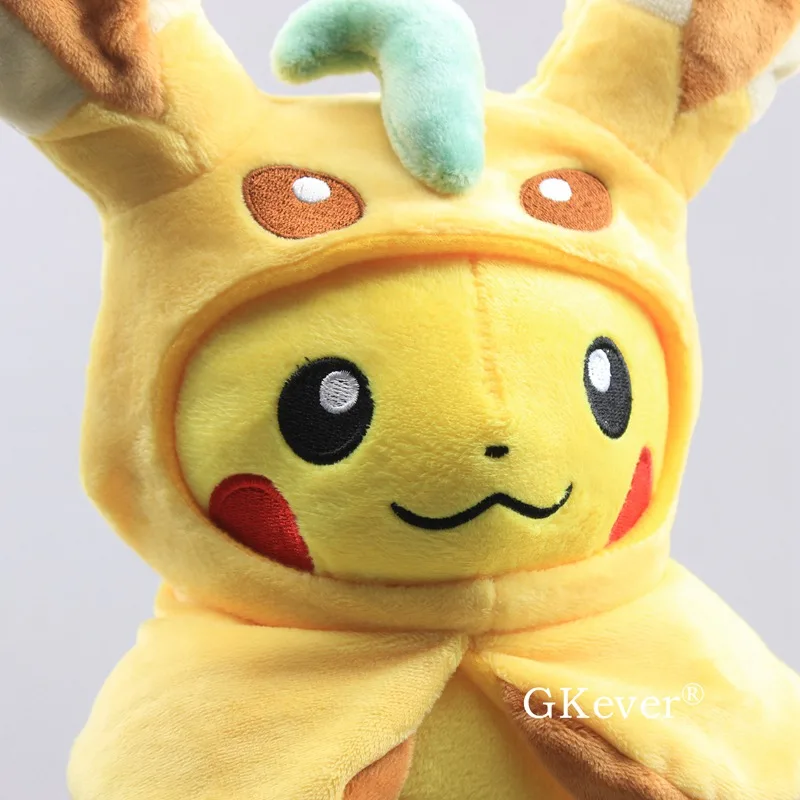 Лидер продаж Пикачу Косплей Leafeon мягкие куклы Leafeon плюшевая игрушка Пикачу серии куклы 1" 28 подарки для детей